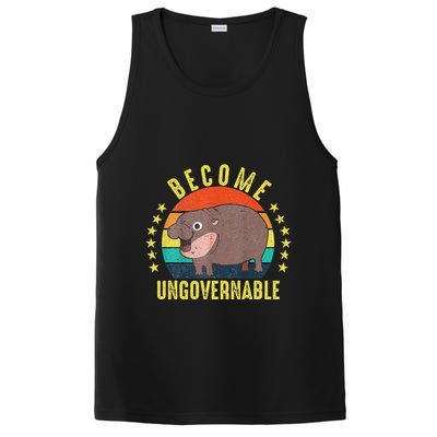 Become Ungovernable Funny Baby Hippo Moo Deng Funny Saying PosiCharge Competitor Tank