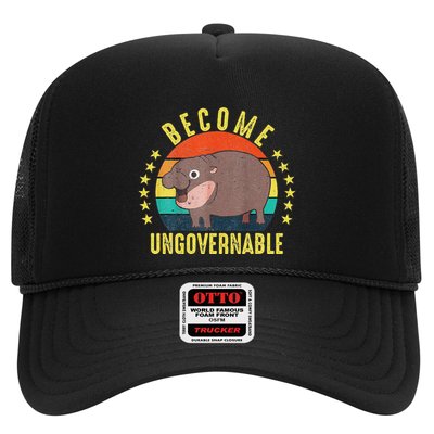 Become Ungovernable Funny Baby Hippo Moo Deng Funny Saying Trucker Hat