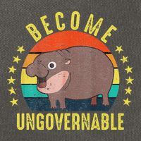 Become Ungovernable Funny Baby Hippo Moo Deng Funny Saying Cotton Canvas Backpack