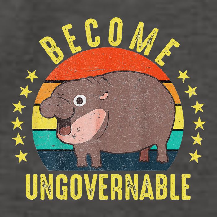 Become Ungovernable Funny Baby Hippo Moo Deng Funny Saying Vector Backpack