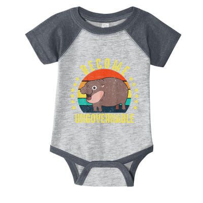 Become Ungovernable Funny Baby Hippo Moo Deng Funny Saying Infant Baby Jersey Bodysuit