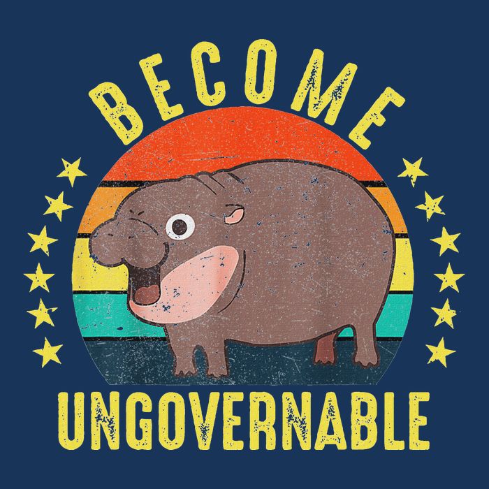 Become Ungovernable Funny Baby Hippo Moo Deng Funny Saying Infant Baby Jersey Bodysuit