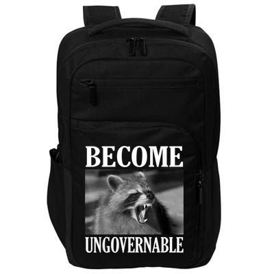 Become Ungovernable Funny Raccoon Face Meme Impact Tech Backpack