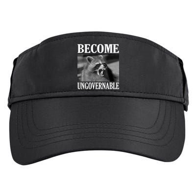 Become Ungovernable Funny Raccoon Face Meme Adult Drive Performance Visor