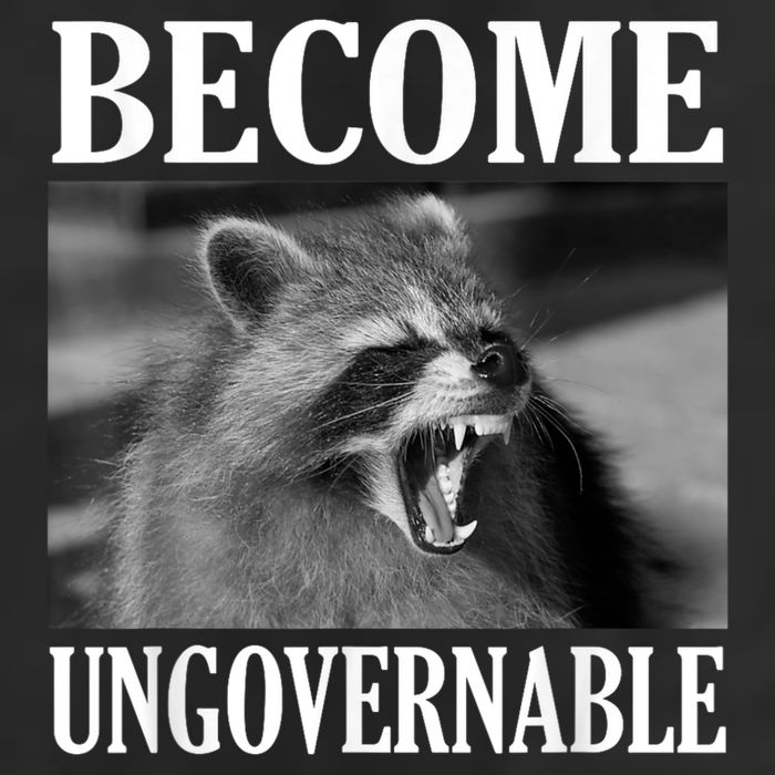 Become Ungovernable Funny Raccoon Face Meme Adult Drive Performance Visor