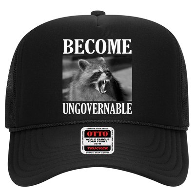 Become Ungovernable Funny Raccoon Face Meme Trucker Hat