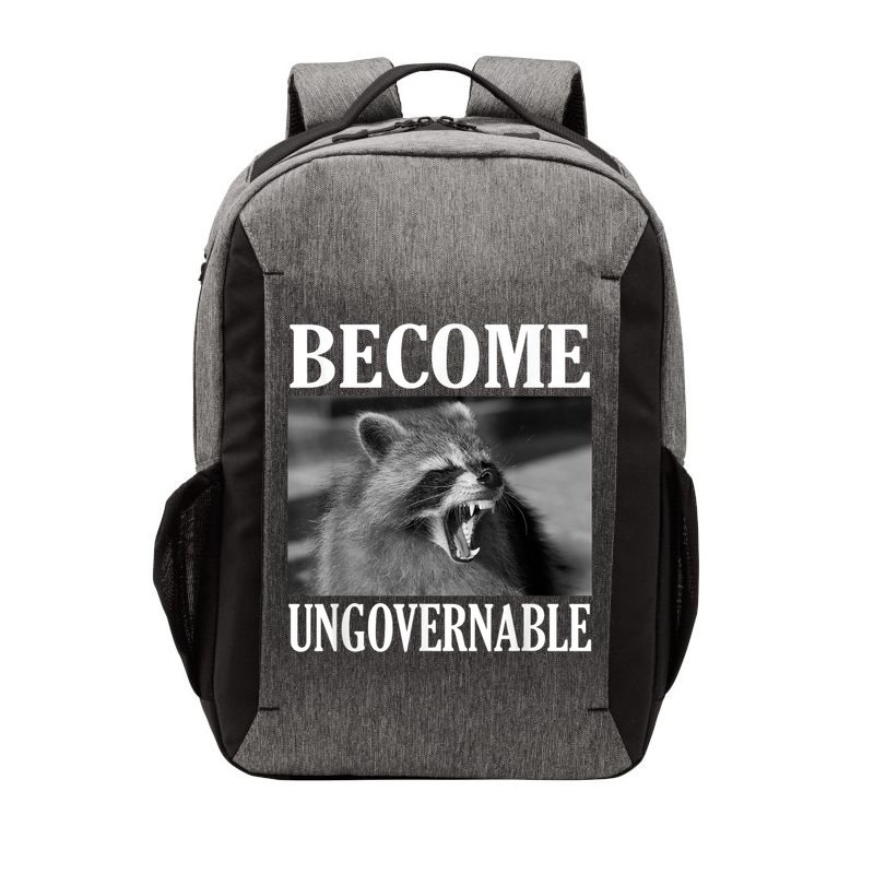 Become Ungovernable Funny Raccoon Face Meme Vector Backpack