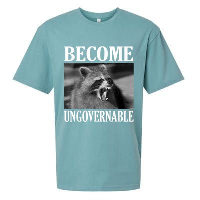 Become Ungovernable Funny Raccoon Face Meme Sueded Cloud Jersey T-Shirt