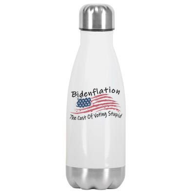 Bidenflation USA Flag The Cost Of Voting Stupid Anti Biden Premium Stainless Steel Insulated Water Bottle