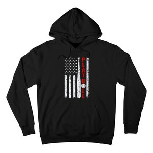 Baseball Usa Flag Ball And Bat Play Ball Softball Baseball Hoodie