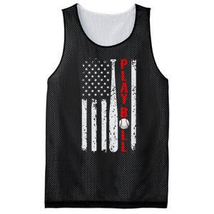 Baseball Usa Flag Ball And Bat Play Ball Softball Baseball Mesh Reversible Basketball Jersey Tank