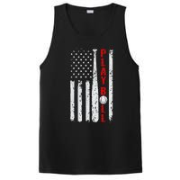 Baseball Usa Flag Ball And Bat Play Ball Softball Baseball PosiCharge Competitor Tank