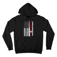 Baseball Usa Flag Ball And Bat Play Ball Softball Baseball Tall Hoodie