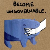 Become Ungovernable Funny Baby Hippo Moo Deng Funny Saying Cotton Canvas Backpack
