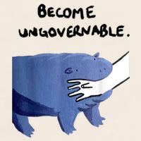Become Ungovernable Funny Baby Hippo Moo Deng Funny Saying Garment-Dyed Women's Muscle Tee