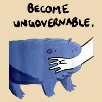 Become Ungovernable Funny Baby Hippo Moo Deng Funny Saying Drawstring Bag