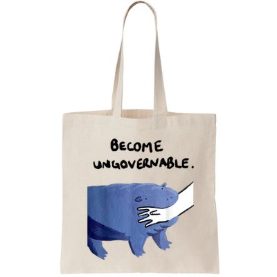 Become Ungovernable Funny Baby Hippo Moo Deng Funny Saying Bag
