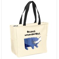 Become Ungovernable Funny Baby Hippo Moo Deng Funny Saying Zip Tote Bag