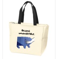 Become Ungovernable Funny Baby Hippo Moo Deng Funny Saying Zip Tote Bag