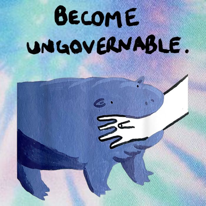 Become Ungovernable Funny Baby Hippo Moo Deng Funny Saying Legacy Tie Dye Trucker Hat