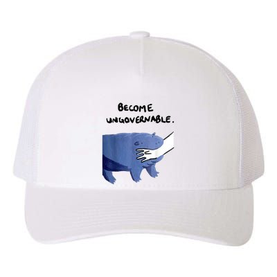 Become Ungovernable Funny Baby Hippo Moo Deng Funny Saying Yupoong Adult 5-Panel Trucker Hat