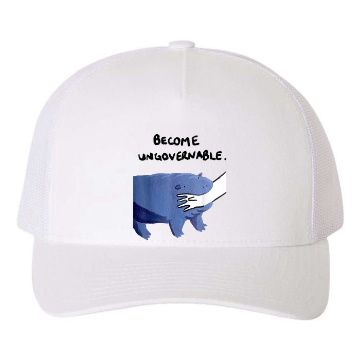 Become Ungovernable Funny Baby Hippo Moo Deng Funny Saying Yupoong Adult 5-Panel Trucker Hat