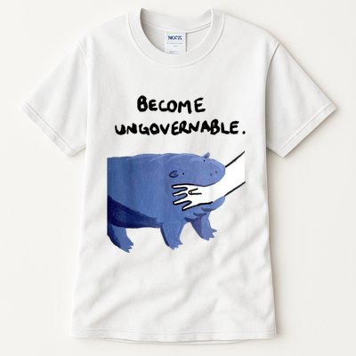 Become Ungovernable Funny Baby Hippo Moo Deng Funny Saying Tall T-Shirt