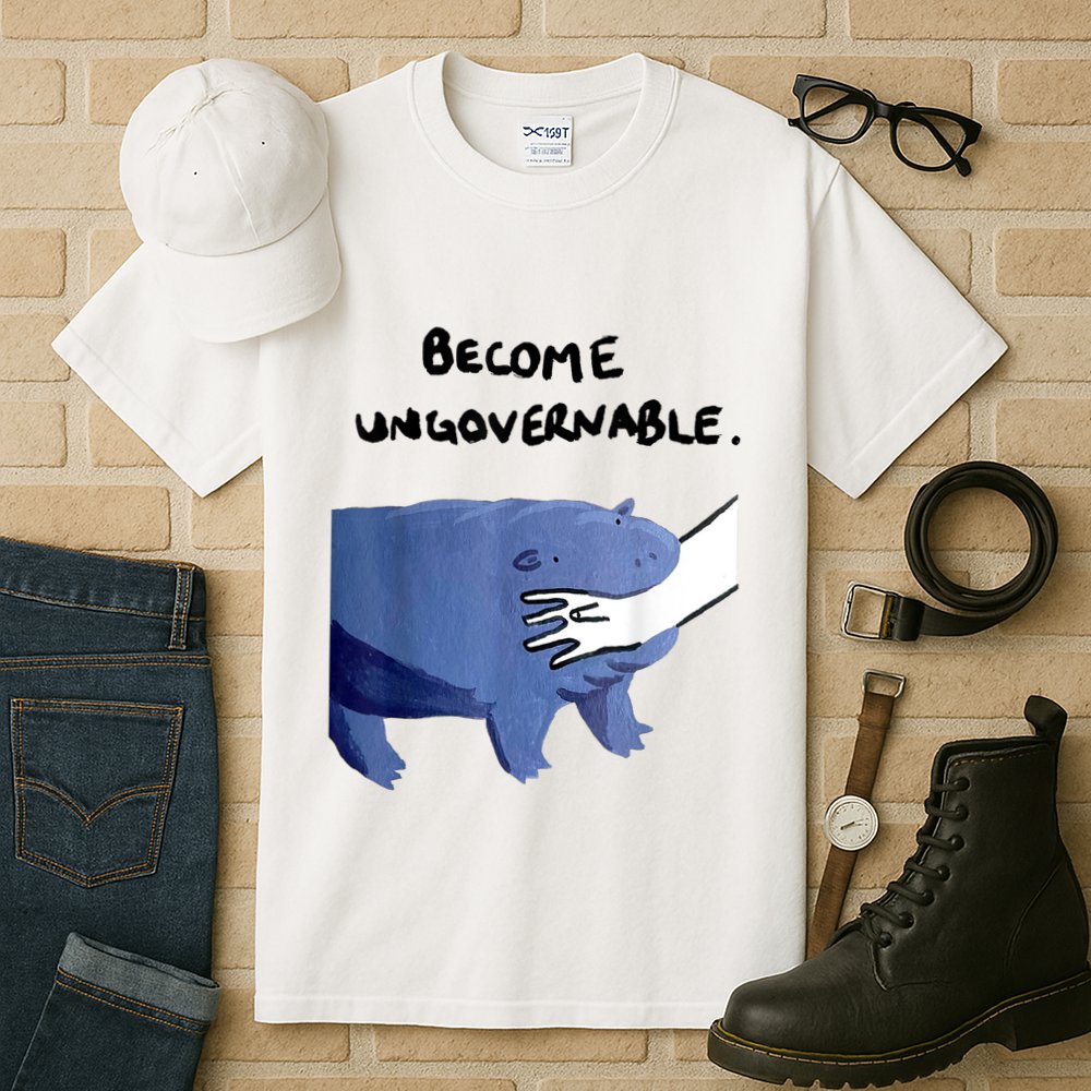 Become Ungovernable Funny Baby Hippo Moo Deng Funny Saying Tall T-Shirt