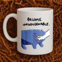 Become Ungovernable Funny Baby Hippo Moo Deng Funny Saying Mug