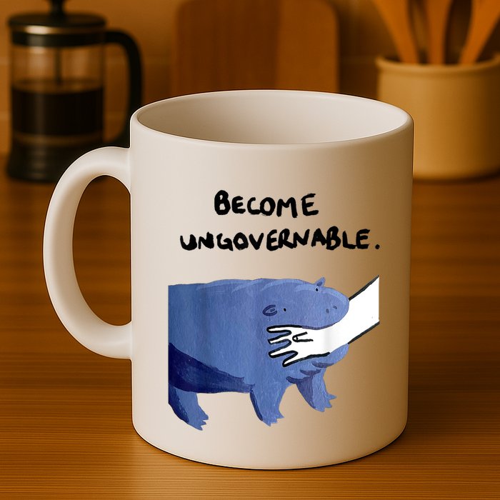 Become Ungovernable Funny Baby Hippo Moo Deng Funny Saying Mug