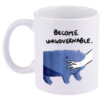 Become Ungovernable Funny Baby Hippo Moo Deng Funny Saying 11oz C Handle Ceramic Mug