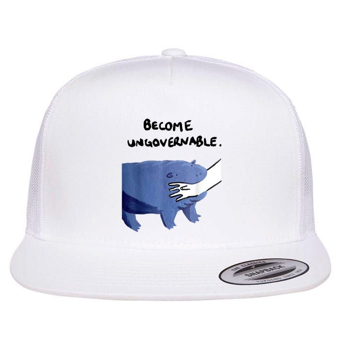 Become Ungovernable Funny Baby Hippo Moo Deng Funny Saying Flatbill Hat