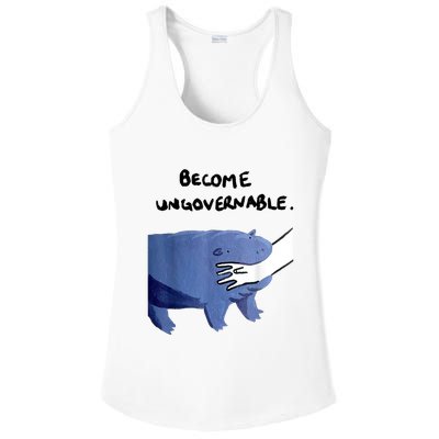 Become Ungovernable Funny Baby Hippo Moo Deng Funny Saying Ladies PosiCharge Competitor Racerback Tank
