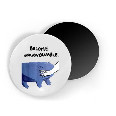Become Ungovernable Funny Baby Hippo Moo Deng Funny Saying Magnet