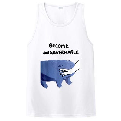 Become Ungovernable Funny Baby Hippo Moo Deng Funny Saying PosiCharge Competitor Tank