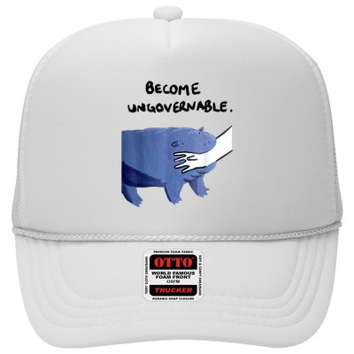 Become Ungovernable Funny Baby Hippo Moo Deng Funny Saying Trucker Hat