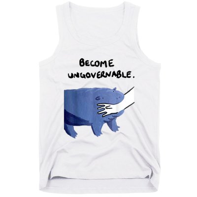 Become Ungovernable Funny Baby Hippo Moo Deng Funny Saying Tank Top