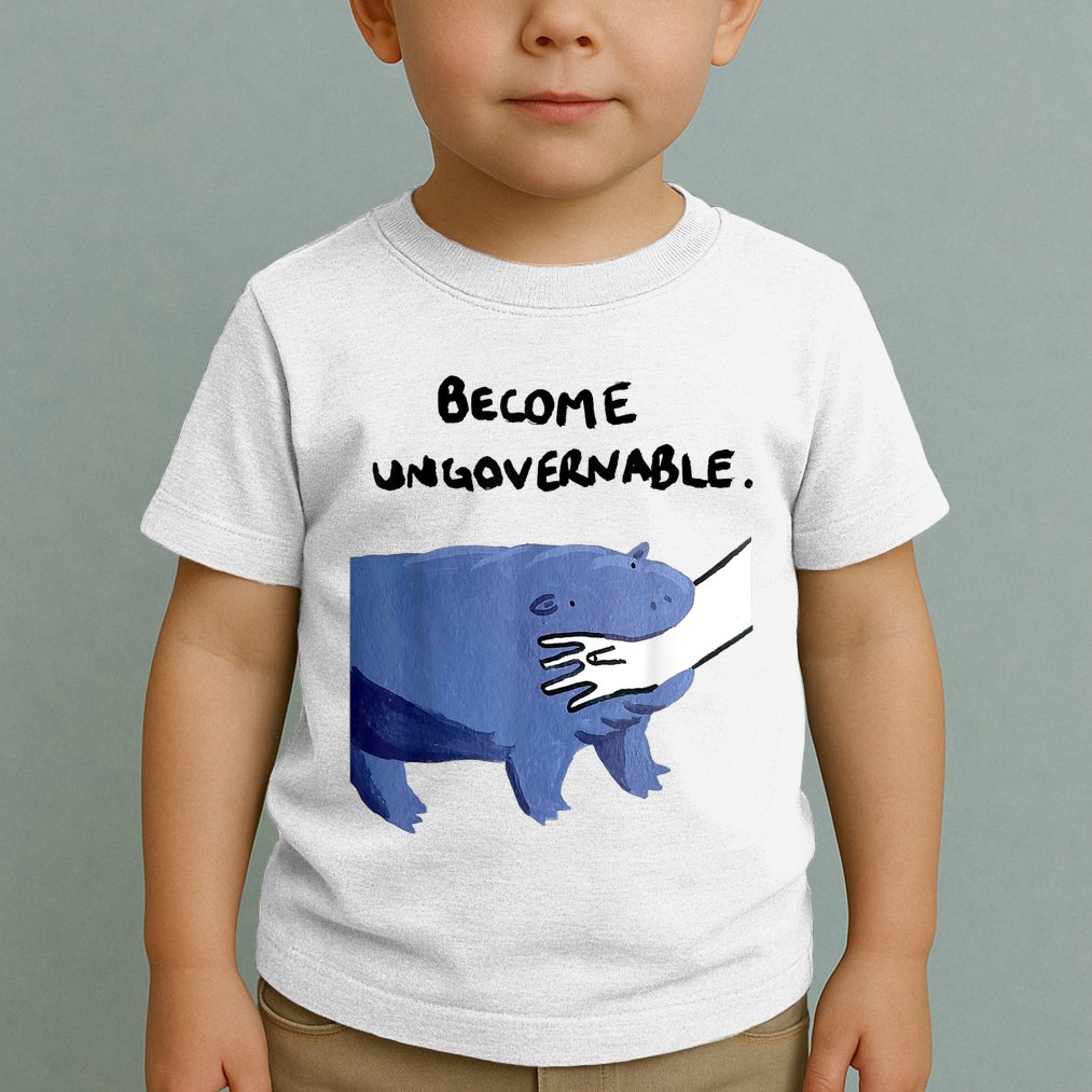 Become Ungovernable Funny Baby Hippo Moo Deng Funny Saying Toddler T-Shirt