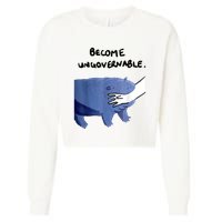 Become Ungovernable Funny Baby Hippo Moo Deng Funny Saying Cropped Pullover Crew