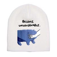 Become Ungovernable Funny Baby Hippo Moo Deng Funny Saying Short Acrylic Beanie