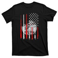 Baseball Usa Flag American Flag Vintage T-Shirt