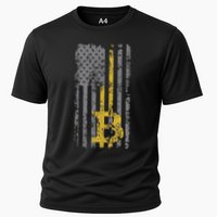 Bitcoin Usa Flag Distressed Digital Currency Lover Performance Shirt