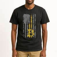 Bitcoin Usa Flag Distressed Digital Currency Lover Tall T-Shirt