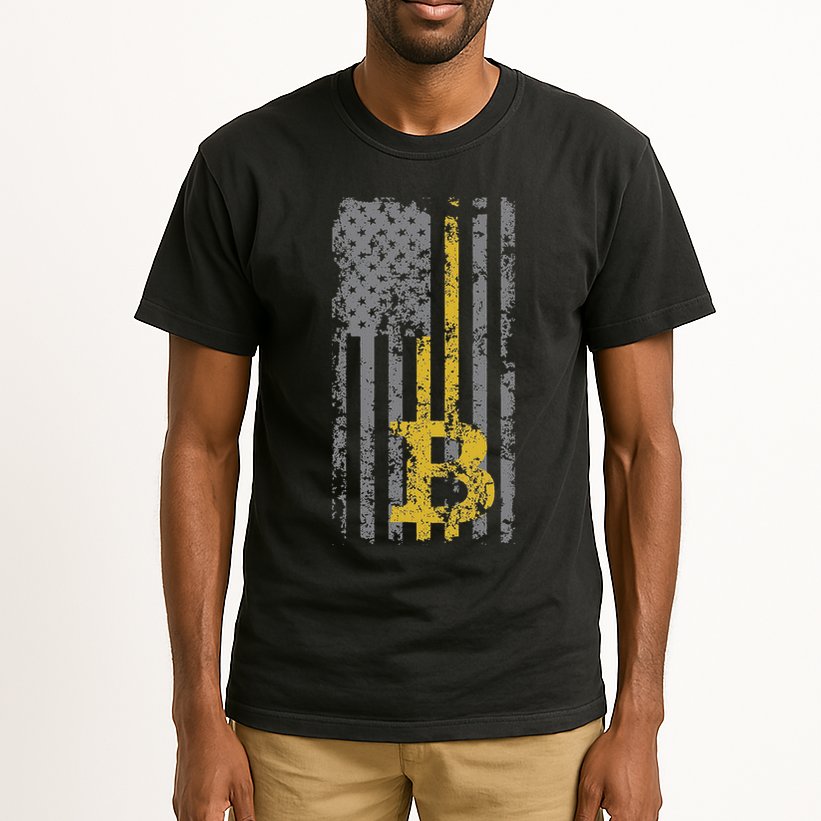 Bitcoin Usa Flag Distressed Digital Currency Lover Tall T-Shirt