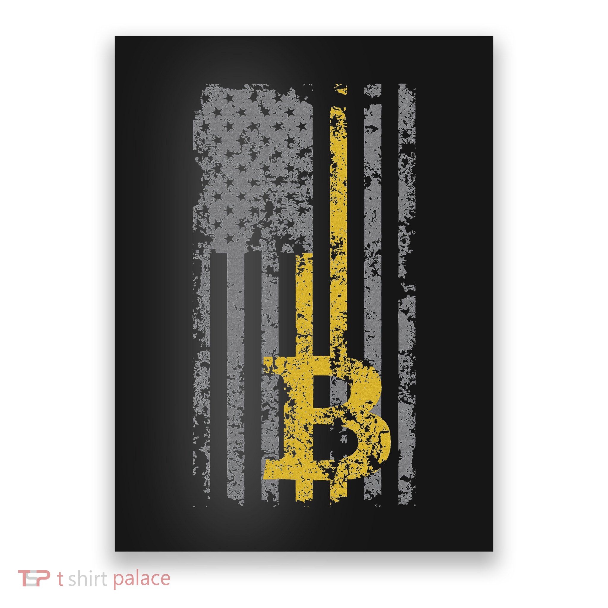 Bitcoin Usa Flag Distressed Digital Currency Lover Poster