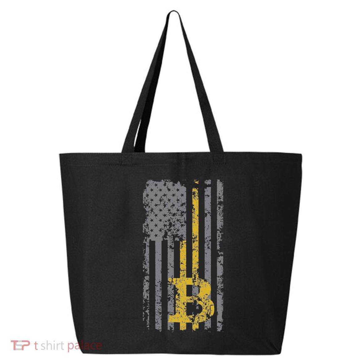 Bitcoin Usa Flag Distressed Digital Currency Lover 25L Jumbo Tote