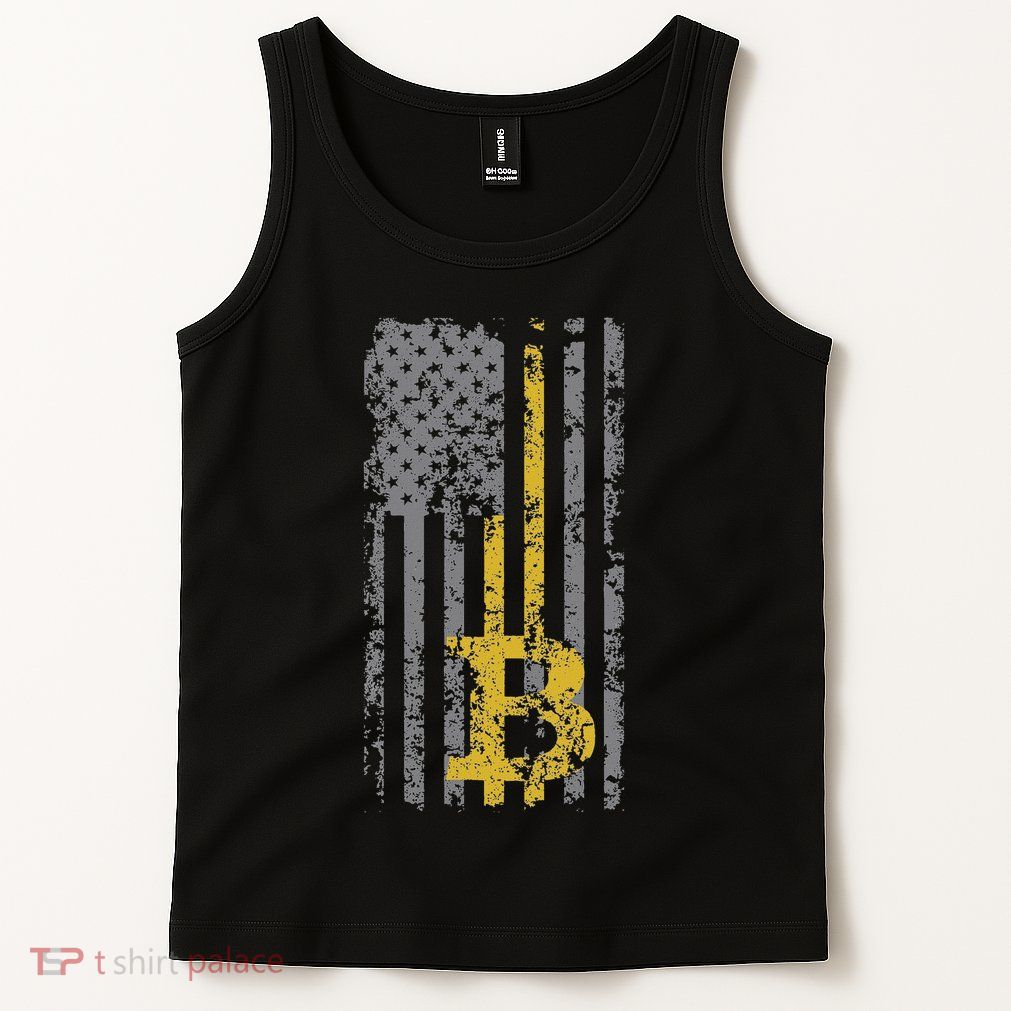Bitcoin Usa Flag Distressed Digital Currency Lover Tank Top