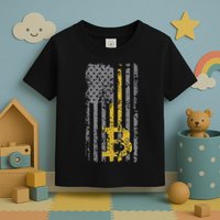 Bitcoin Usa Flag Distressed Digital Currency Lover Toddler T-Shirt