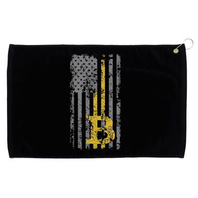 Bitcoin Usa Flag Distressed Digital Currency Lover Grommeted Golf Towel