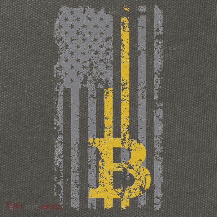 Bitcoin Usa Flag Distressed Digital Currency Lover Cotton Canvas Backpack